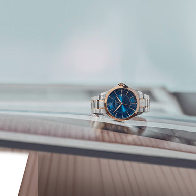 Alliance Ø40, blue dial, rose-gold bezel, 2t bracelet