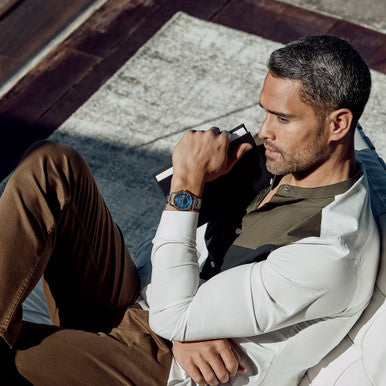 Alliance Ø40, blue dial, rose-gold bezel, 2t bracelet