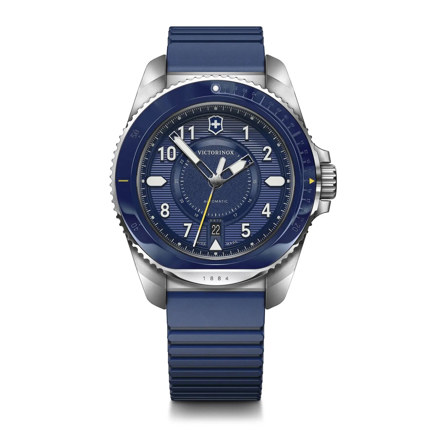 Journey 1884 Automatic - blue dial / brown wood & blue rubber straps