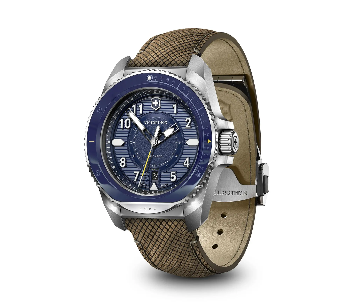 Journey 1884 Automatic - blue dial / brown wood & blue rubber straps