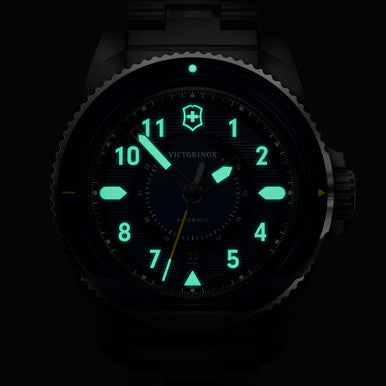 Journey 1884 Automatic | Blue Dial | Steel Bracelet front in dark view