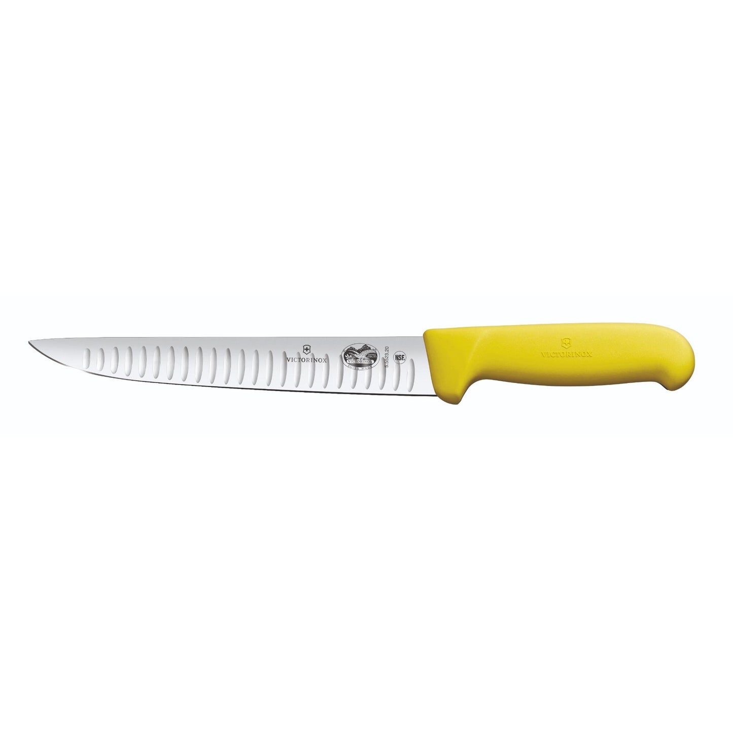 Fibrox Straight Back Blade Sticking Knife, 25cm Fluted Edge