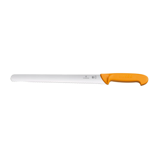 Swibo Slicing Knife, 30cm Round Wavy Blade 30mm width - Yellow