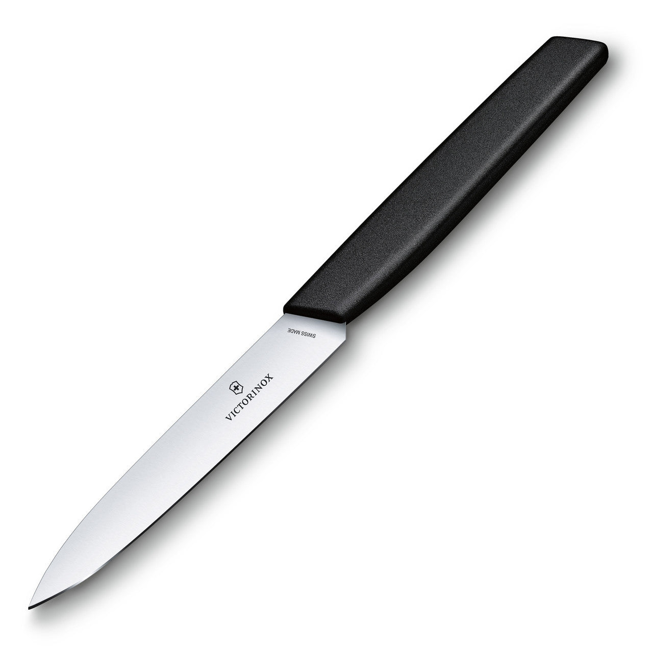 Swiss Modern Paring Knife, 10cm Straight Edge - Black