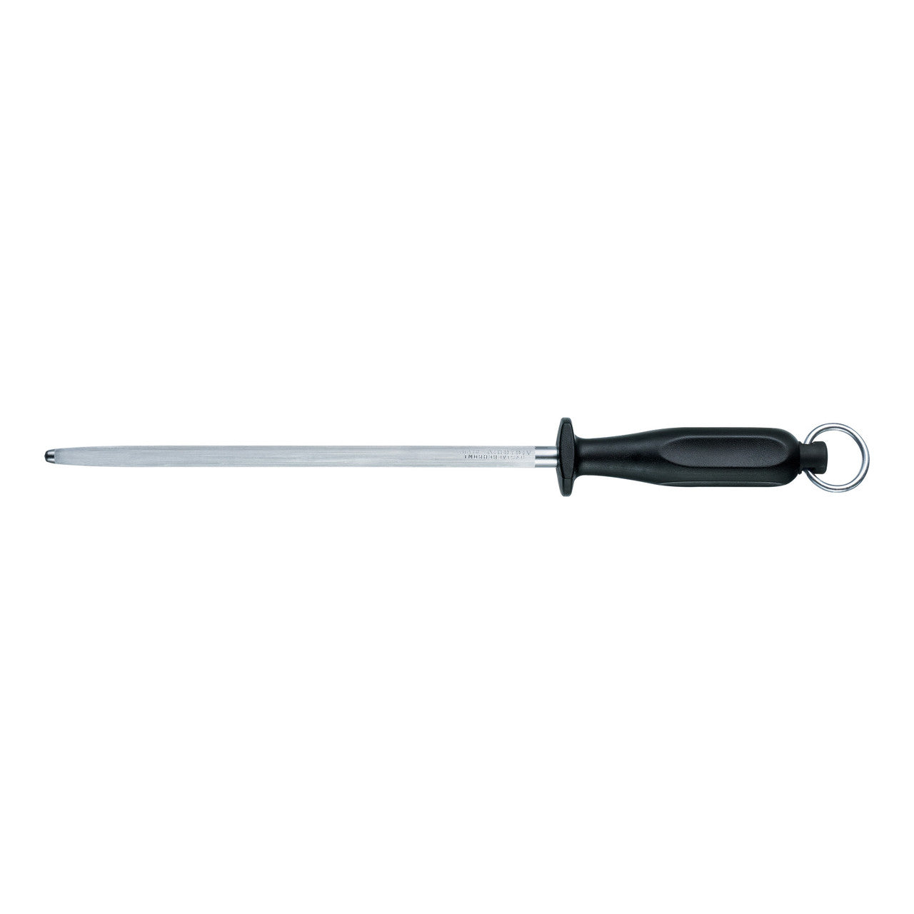 Kitchen Sharpening Steel, 25cm, Round, Middle Fine Cut - Black