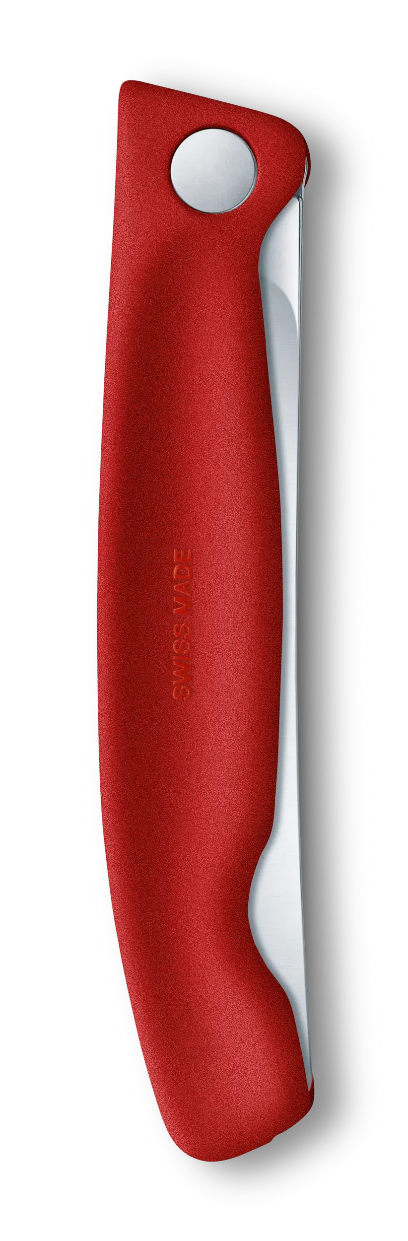 Swiss Classic Foldable Paring Knife in red folded