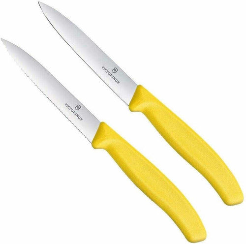 Swiss Classic Paring Knife, 2 piece Set, Wavy/Straight 10cm