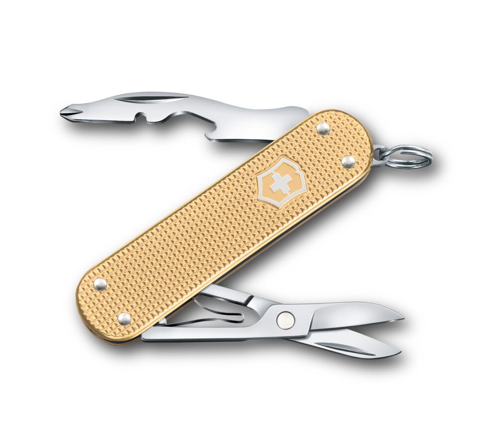 Multitool with various tools on a white background