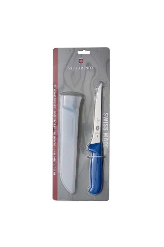 Fibrox Filleting Knife – Straight Flexible Blade & Sheath, 15cm