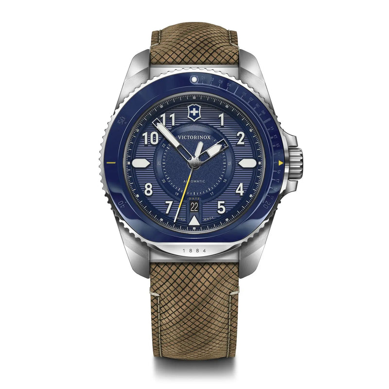 Journey 1884 Automatic - blue dial / brown wood & blue rubber straps Small Image