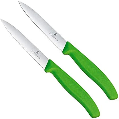 Swiss Classic Paring Knife, 2 piece Set, Wavy/Straight 10cm