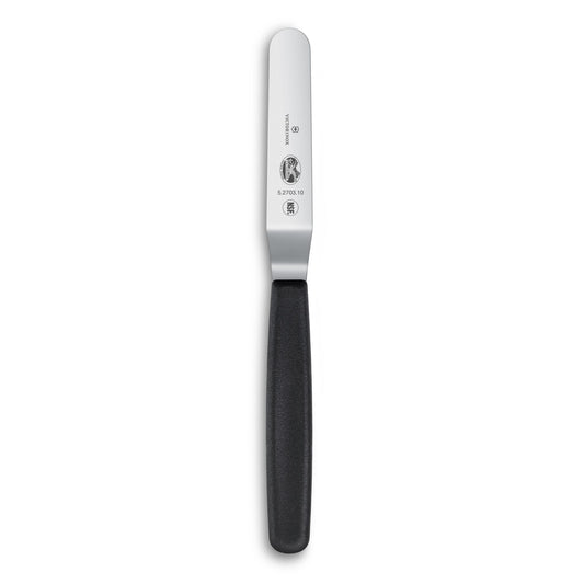 Offset spatula, 8 cm, stainless blade with black handle