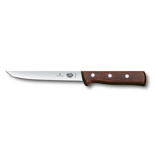 Boning Knife, 15cm Straight Edge, Narrow Blade, American Handle - Wood