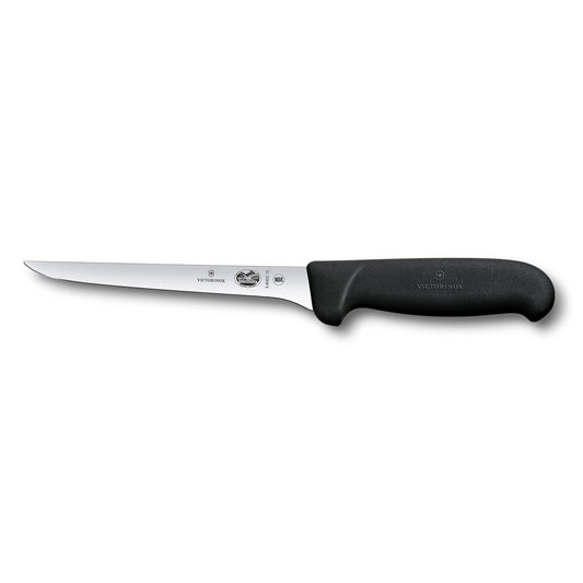 Boning Knife, 15cm Straight, Narrow Flexible Blade, Fibrox - Black