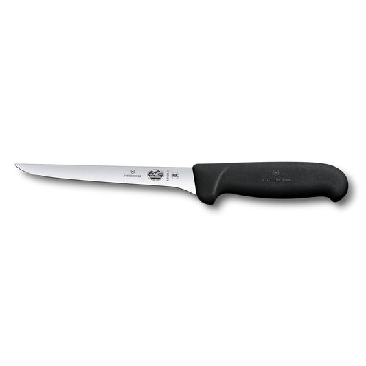 Boning Knife, 15cm Straight, Narrow Flexible Blade, Fibrox - Black