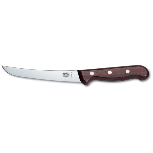 Boning Knife, 15cm Curved, Wide Blade - Wood