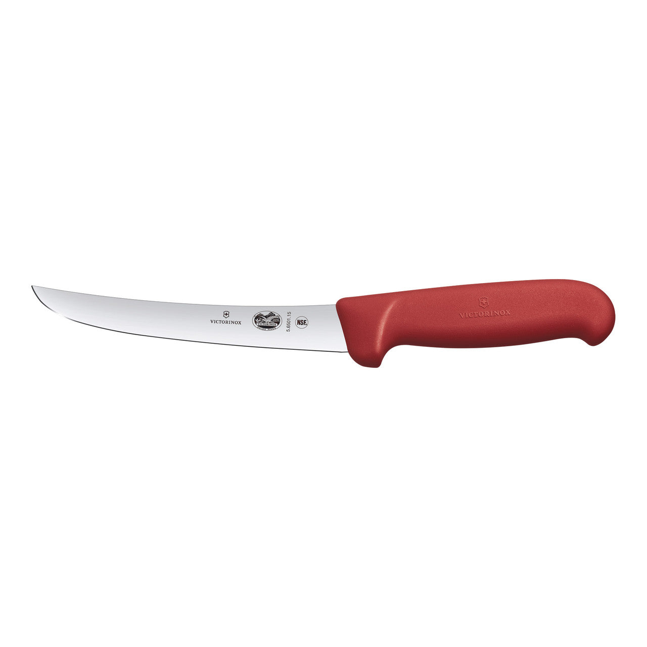 Boning Knife, 15cm Curved, Wide Blade, Fibrox - Red