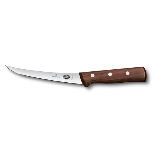 Boning Knife, 16cm Curved, Narrow Blade, American Handle - Wood