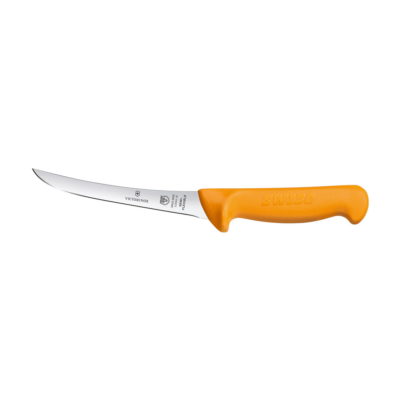 Swibo Boning Knife, 13cm Curved Narrow Blade, Semi Flexible - Yellow