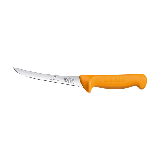 Swibo Boning Knife, 13cm Curved Narrow Blade, Semi Flexible - Yellow