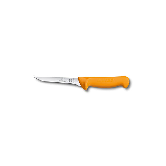 Swibo Boning Knife, 10cm Straight Narrow Blade, Curved to Guard - Yellow