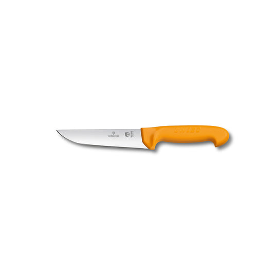 Swibo Butchers Knife, 14cm Straight Back Blade - Yellow