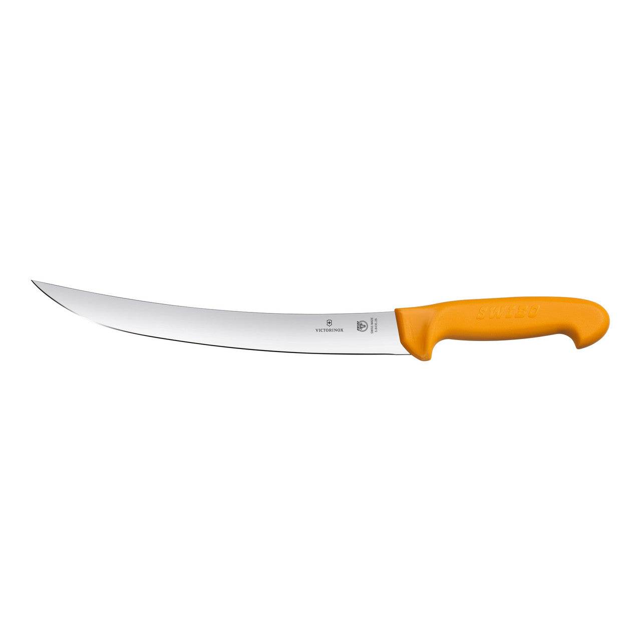 Swibo Butchers Knife, 26cm Curved Stiff Blade - Yellow