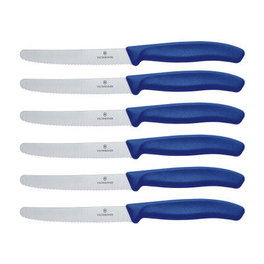 Swiss Classic Tomato and Table Knife Set 6 Pieces in blue