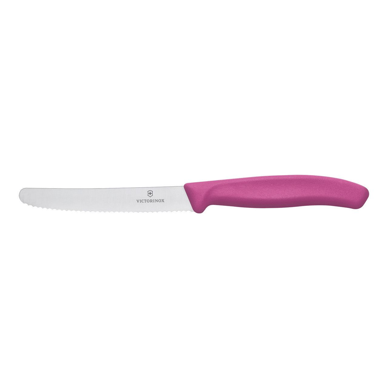 Steak & Tomato Knife, 11cm Round Tip, Wavy Edge, 2 pc Set, Classic - Pink