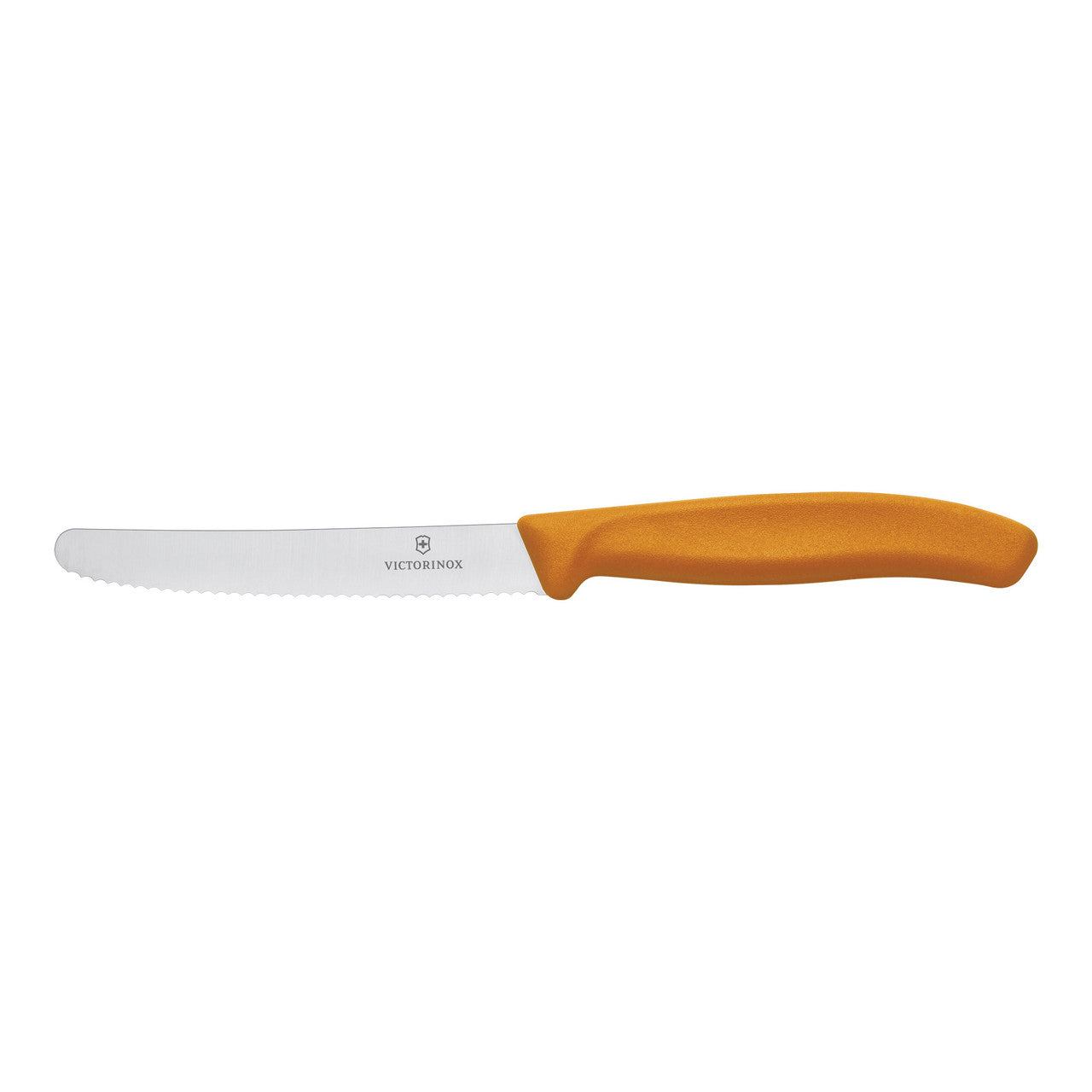 Steak & Tomato Knife, 11cm Round Tip, Wavy Edge, 2 pc Set, Classic - Orange