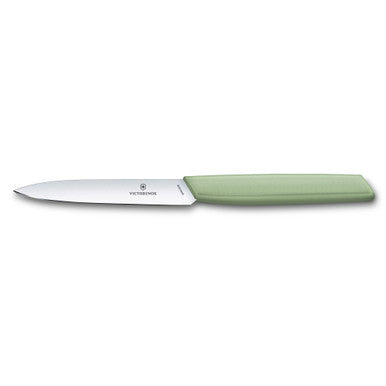 Swiss Modern Paring Knife Straight Edge in moss colour
