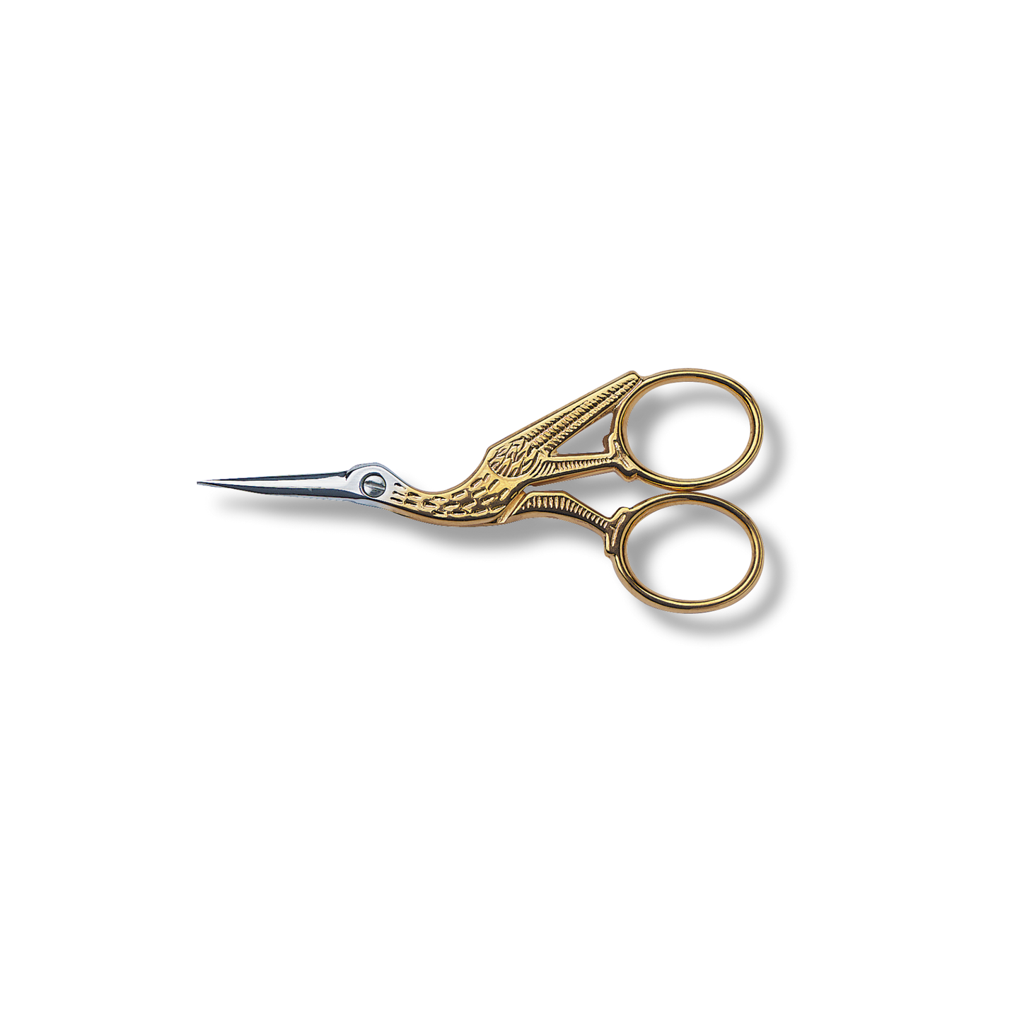 Stork Embroidery Scissors, 9cm - Gold-Plated