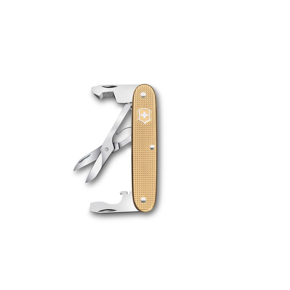 Multitool with various tools on a white background