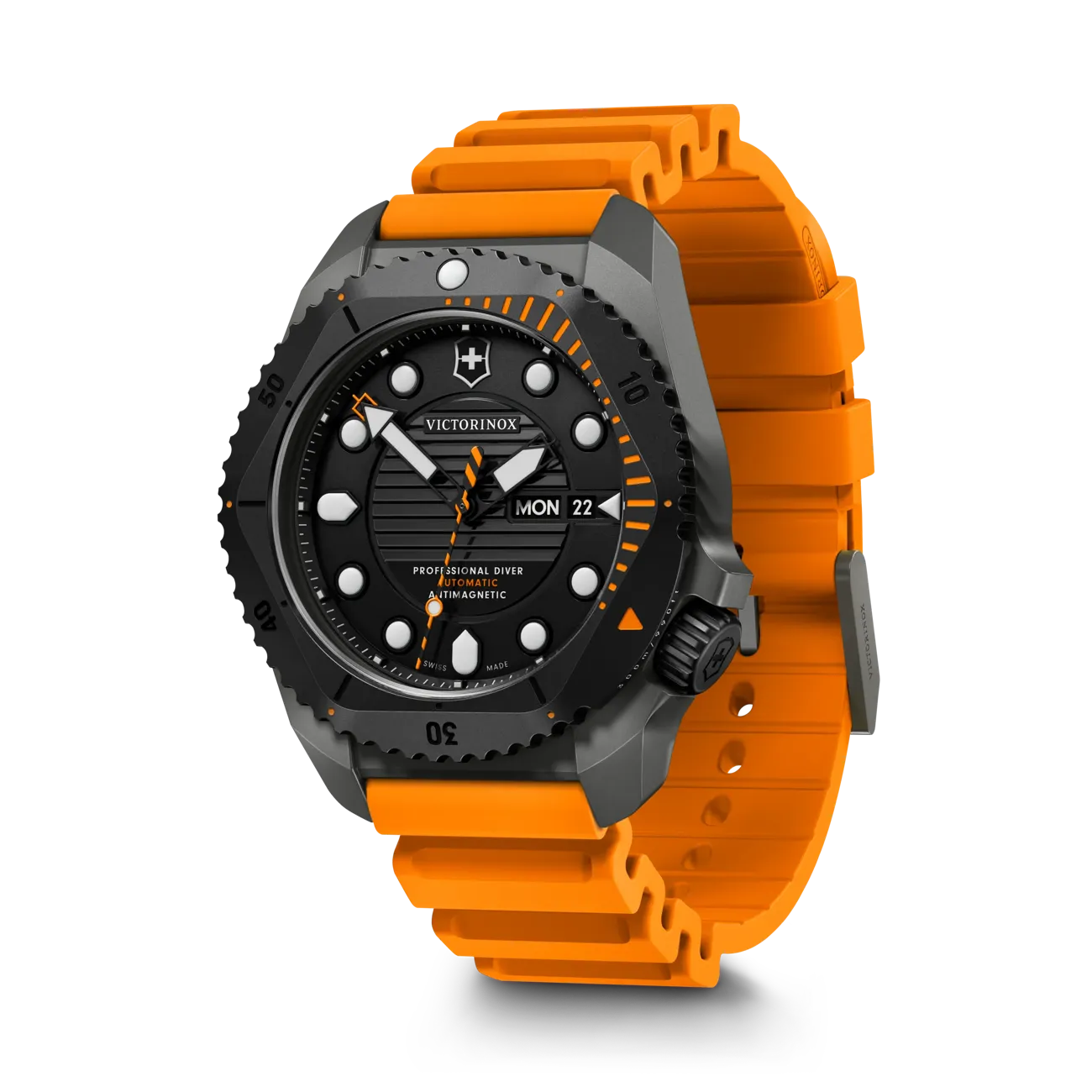 Dive Pro Automatic Titanium Orange quarter view