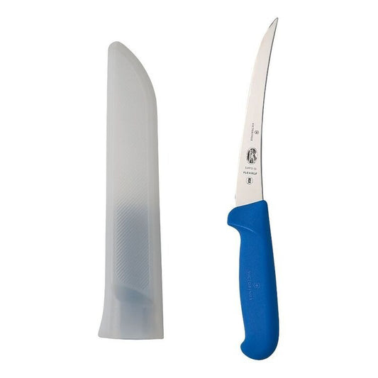 Fibrox Boning Knife - Curved Flexible Blade & Sheath, 15cm