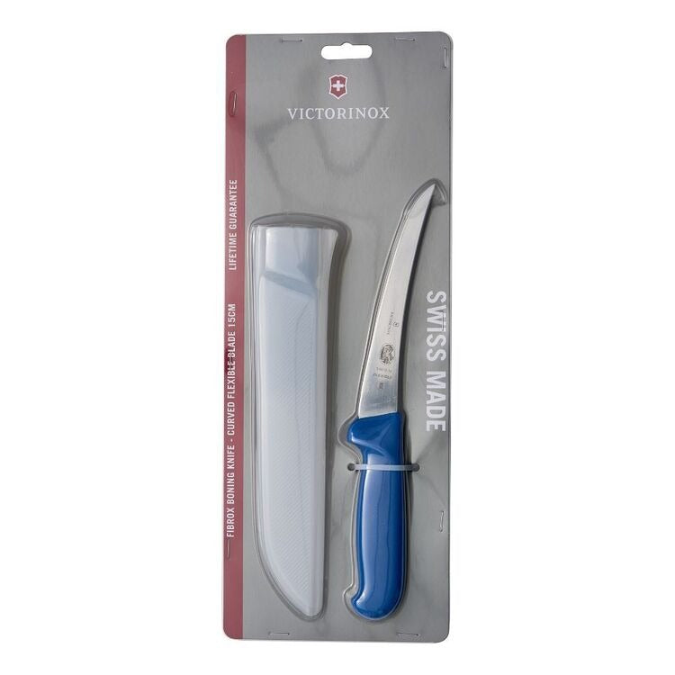 Fibrox Boning Knife - Curved Flexible Blade & Sheath, 15cm