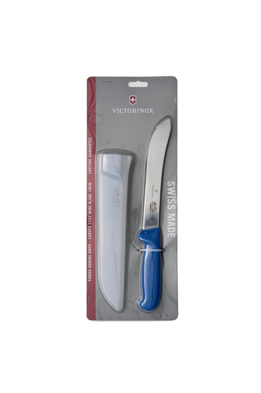 Fibrox Boning Knife - Curved Stiff Wide Blade & Sheath, 18cm