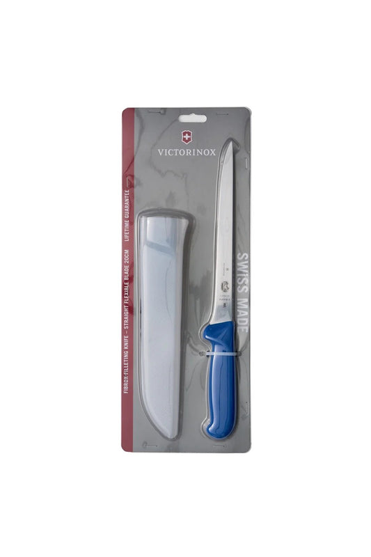 Fibrox Filleting Knife - Straight Flexible Blade & Sheath, 20cm